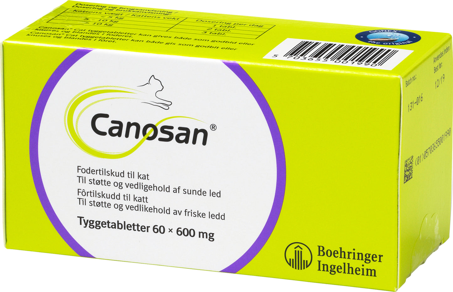 CANOSAN tabletter kat, 600 mg