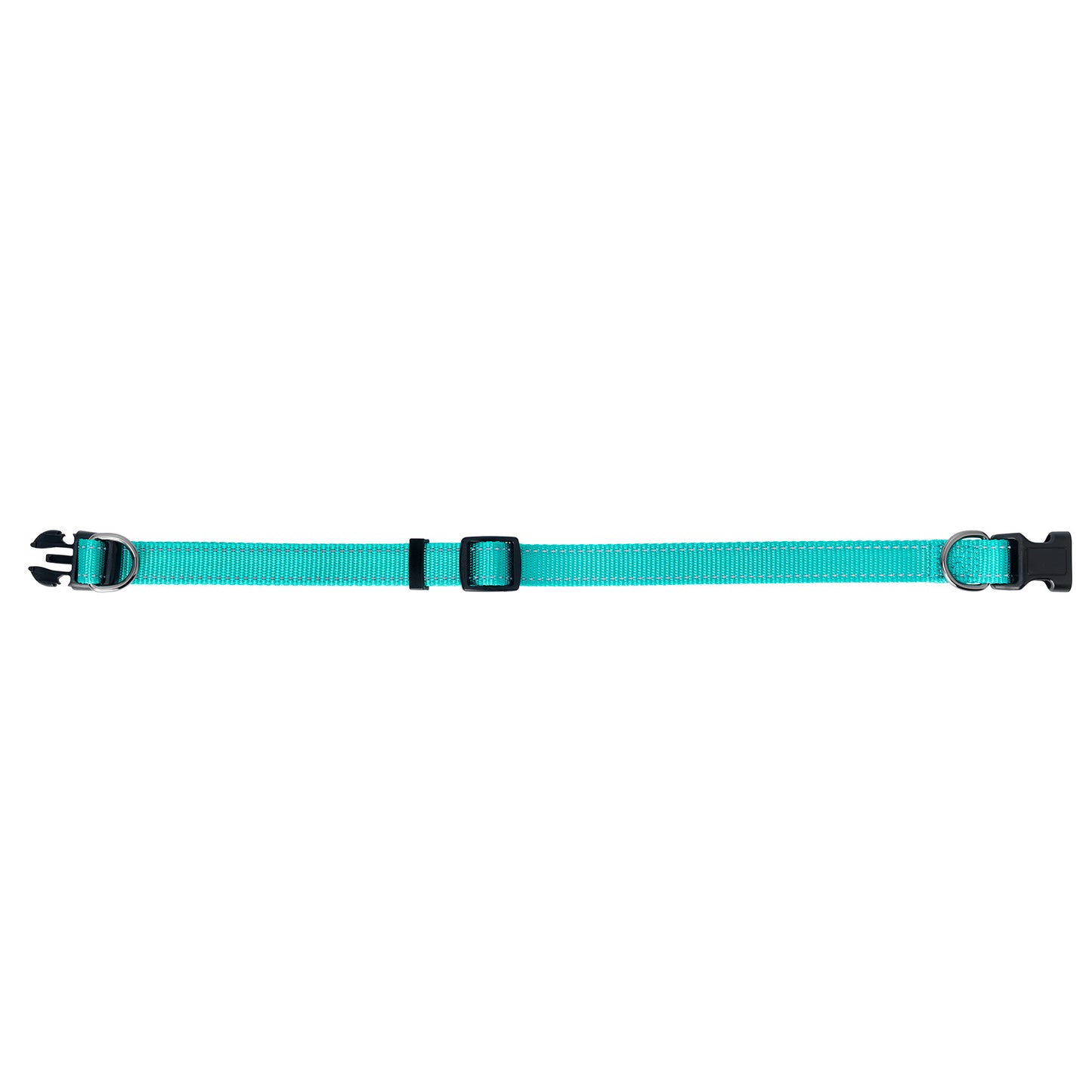 Nylonhalsband Iris Ställbart Turkos 10mmx22-35cm