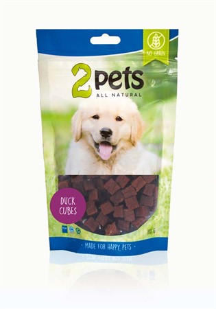 2pets Dogsnack Duck Cubes, 100gr