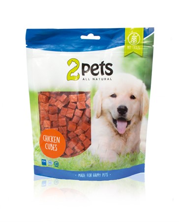 2pets Dogsnack Chicken Cubes, 400gr