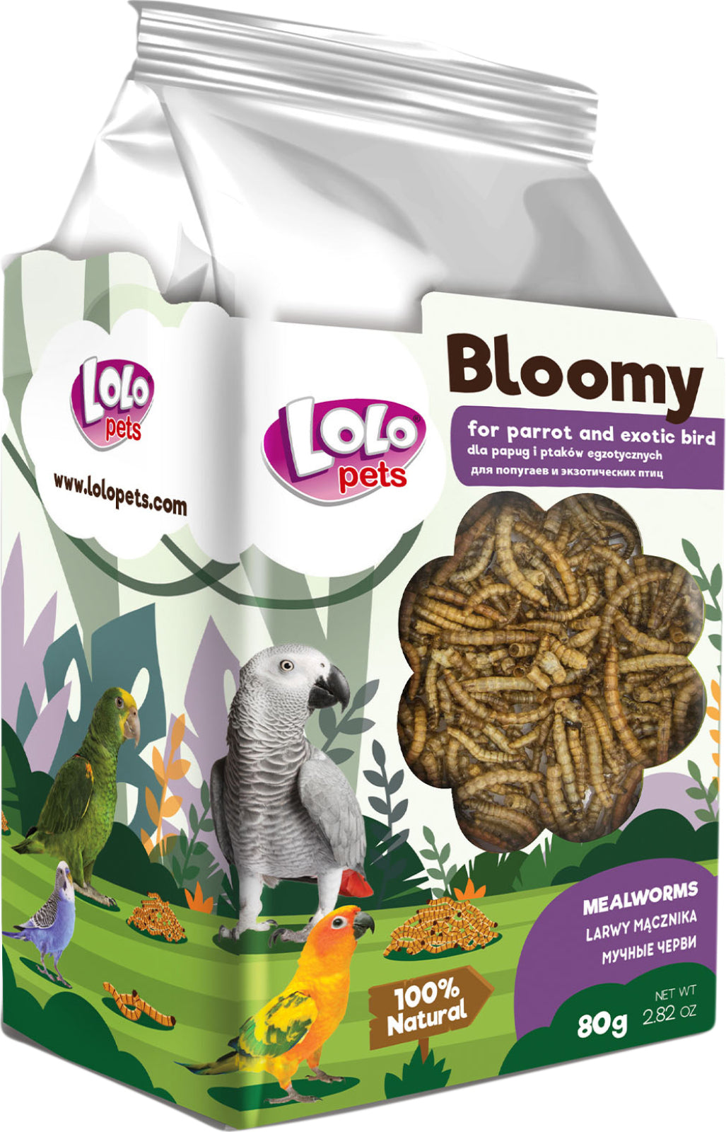 Bloomy Mealworm - larver fr papegojor och exotiska fglar