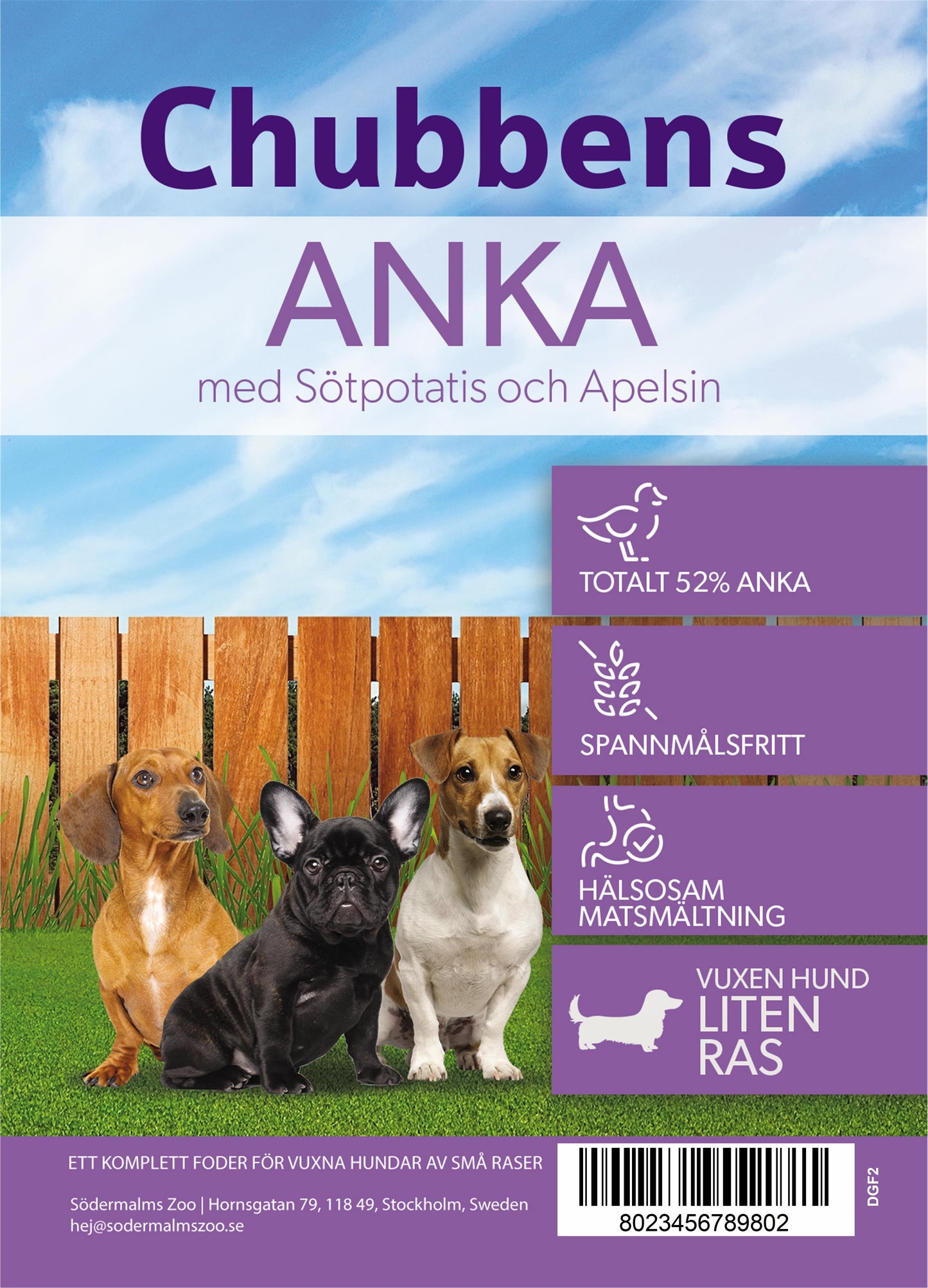 Chubbens Dog Adult (liten ras) (DGF) Anka GF