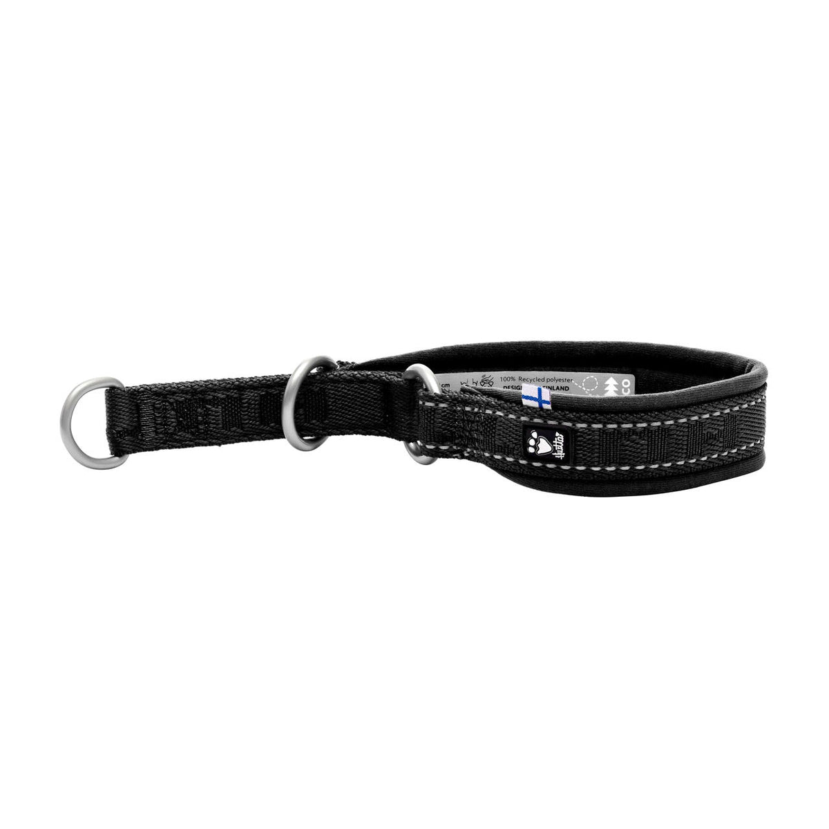 Hundhalsband Casual ECO, halvstryp Raven/svart