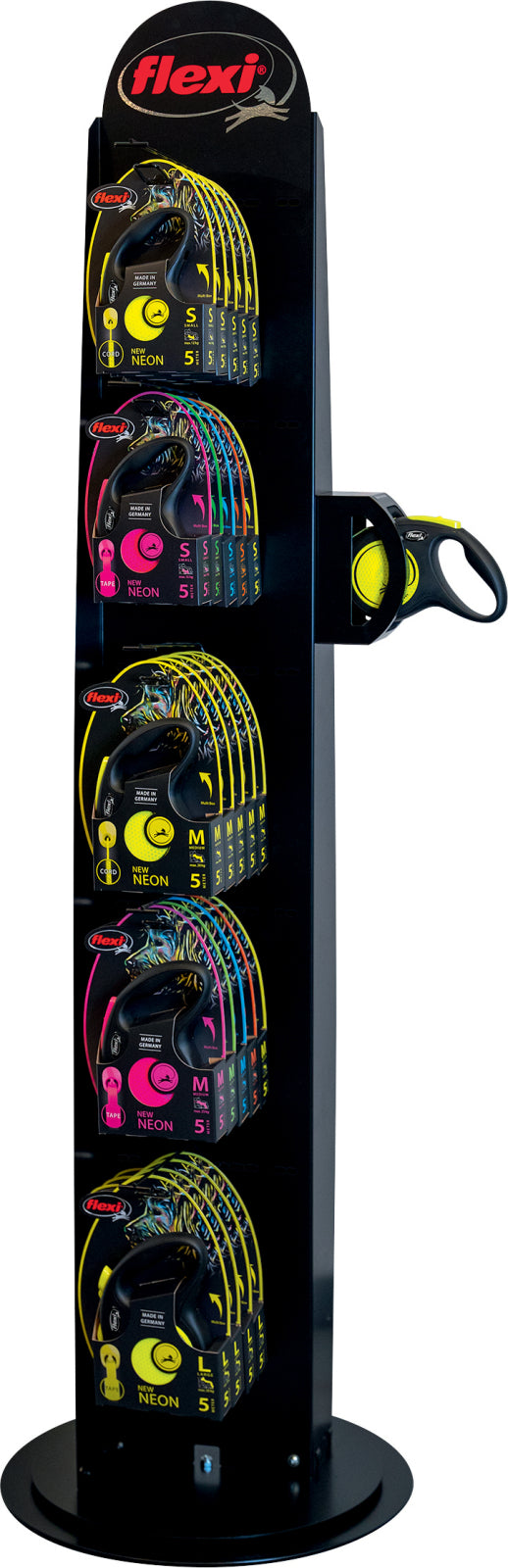 Flexi 2-sidig golvdisplay, med testare och krokar