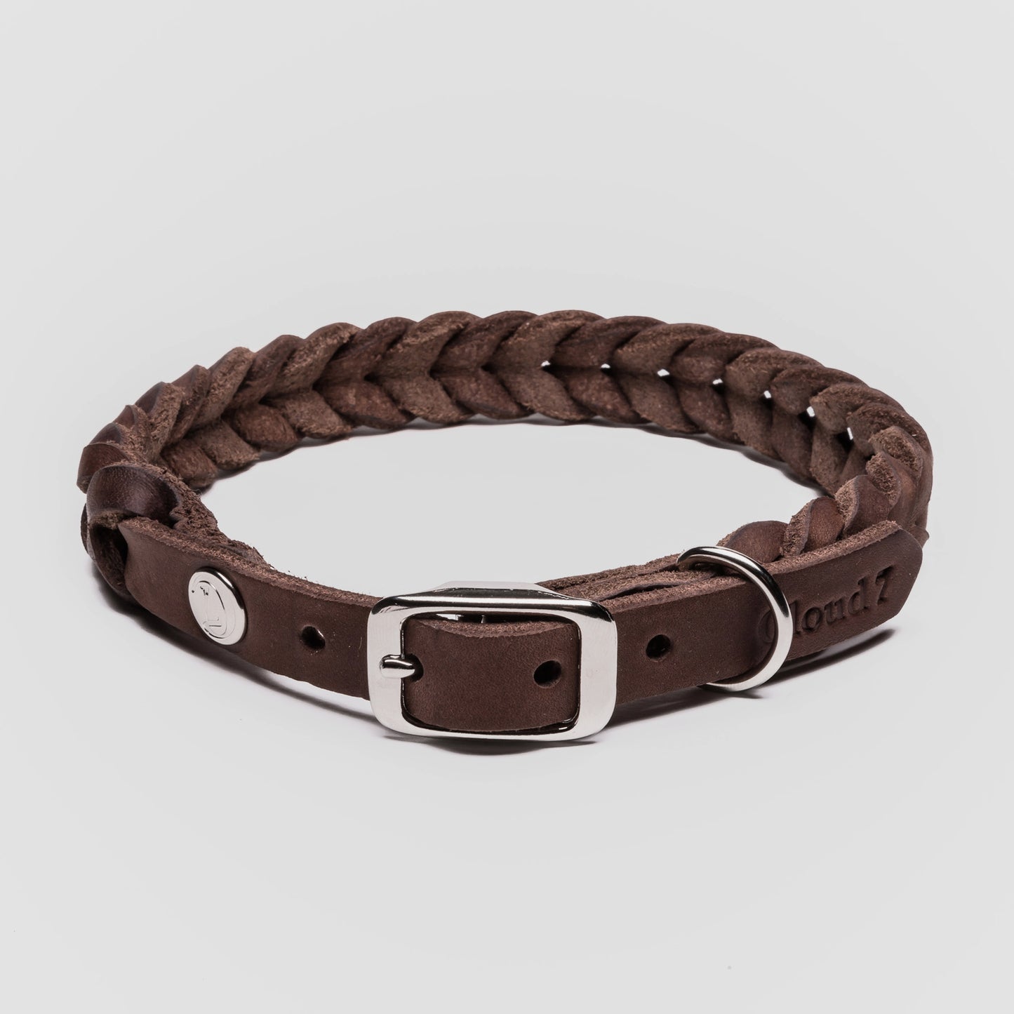 Charlie-and-friends-hundprodukter-hundhalsband-brunt-läder-front