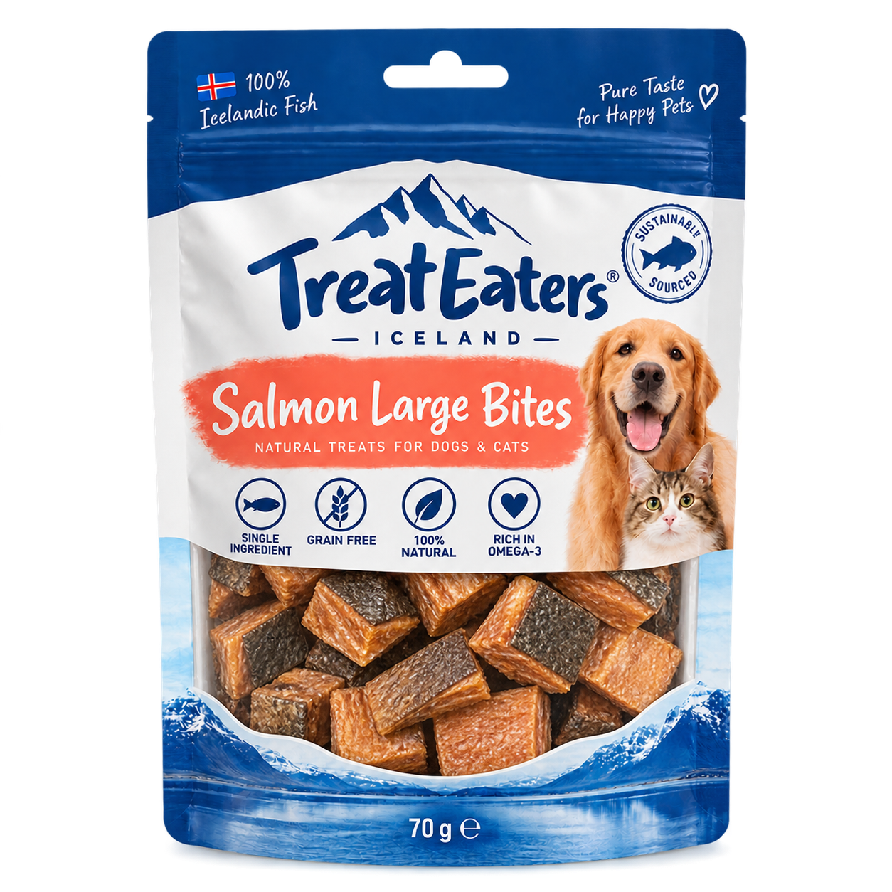 Hundgodis Iceland Salmon Chips Large Bites 70gr