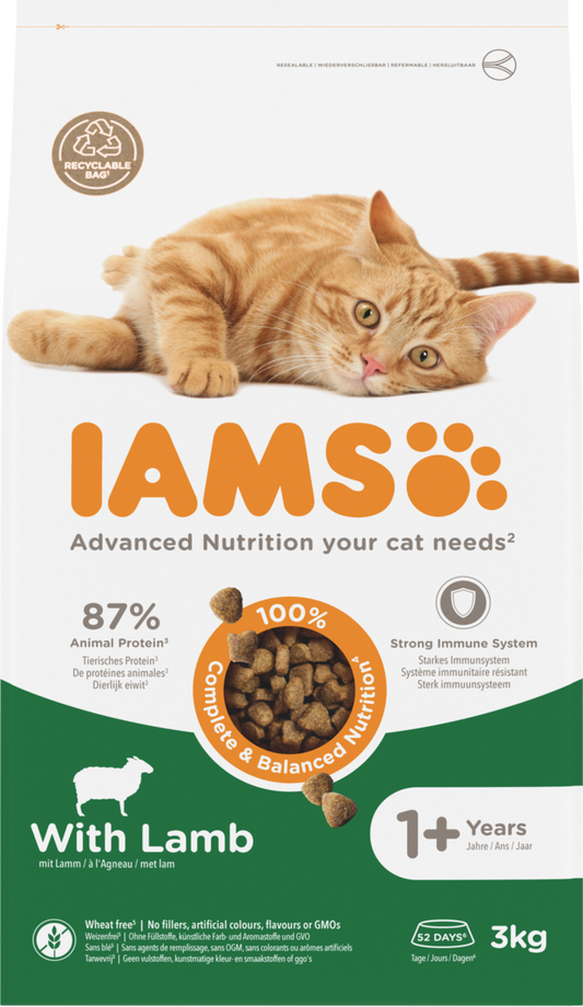 Kattfoder Iams Adult Lamb 3 kg