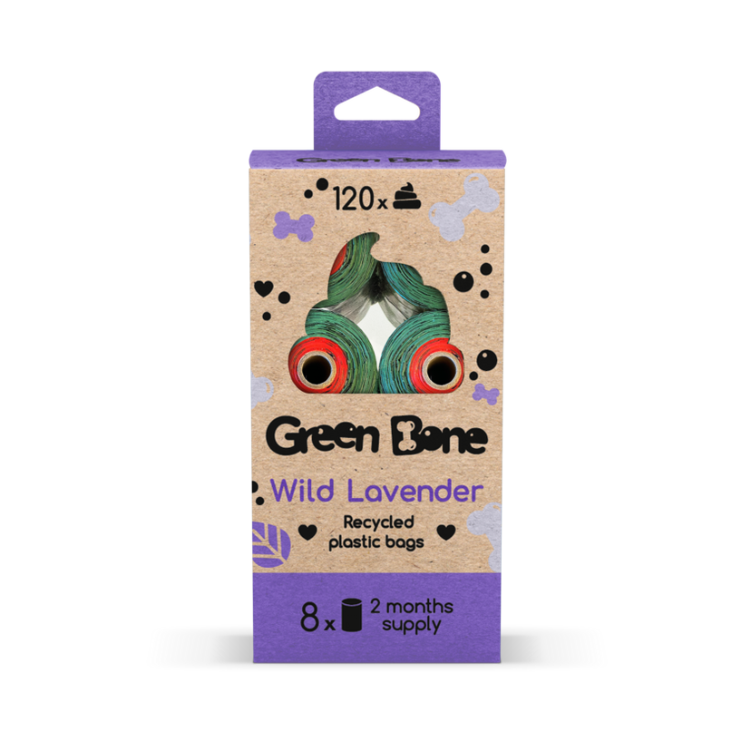 Bajspsar Green Bone Lavendel 8-pack