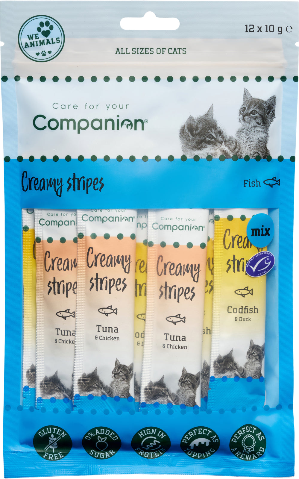 Companion Cat Creamy stripes, flytande snacksmix