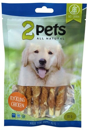 2pets Tuggpinne m kyckling 12cm 6-pack