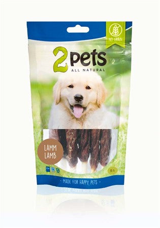 2pets Tuggpinne m lamm 12cm 6-pack, 70gr