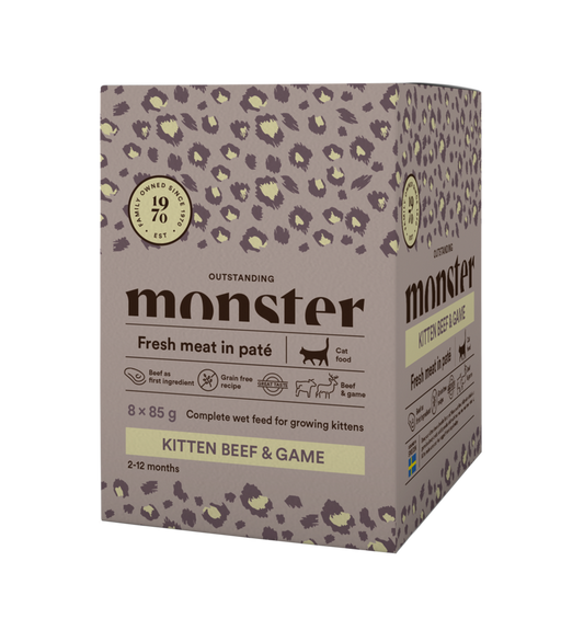 Monster Cat Pouches Kitten Beef/Game 85gr