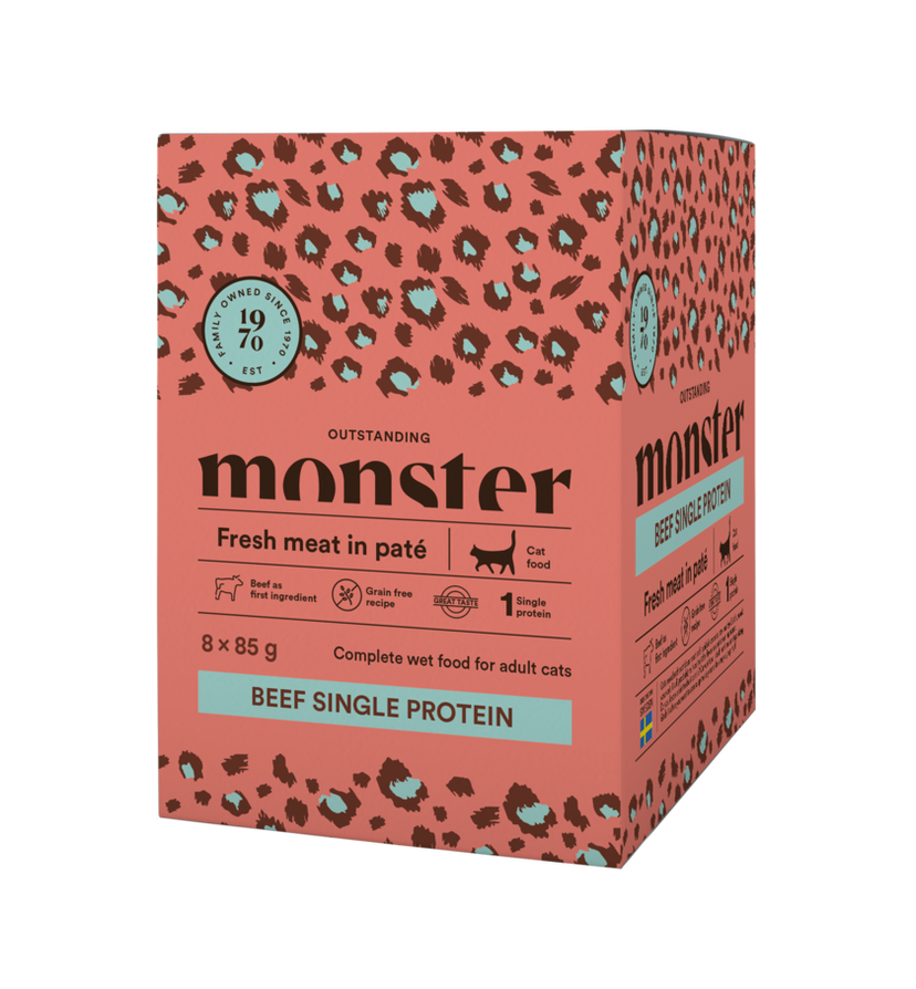 Monster Cat Pouches Beef 85grx8