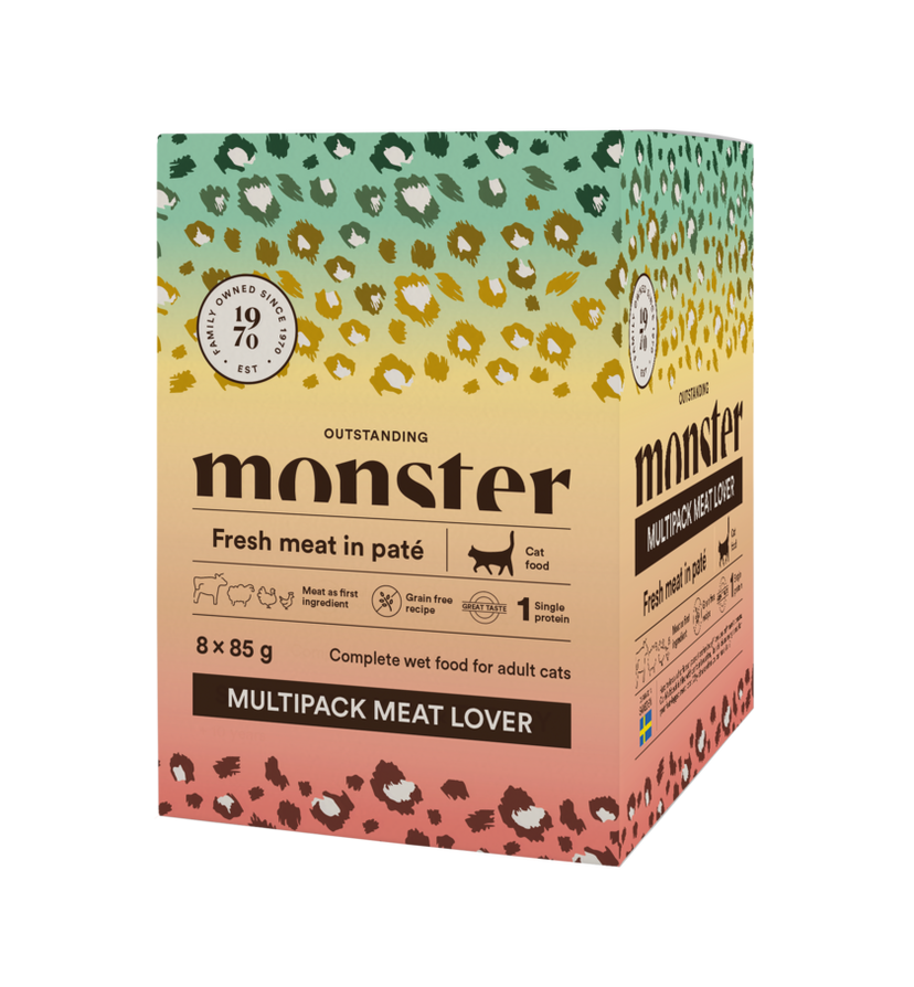 Monster Cat Pouches Multipack Meat Lover 85grx8