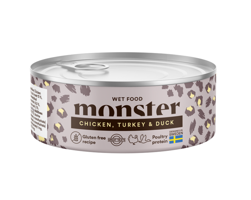 Monster Cat Adult Multi Chicken, Turkey & Duck 100gr