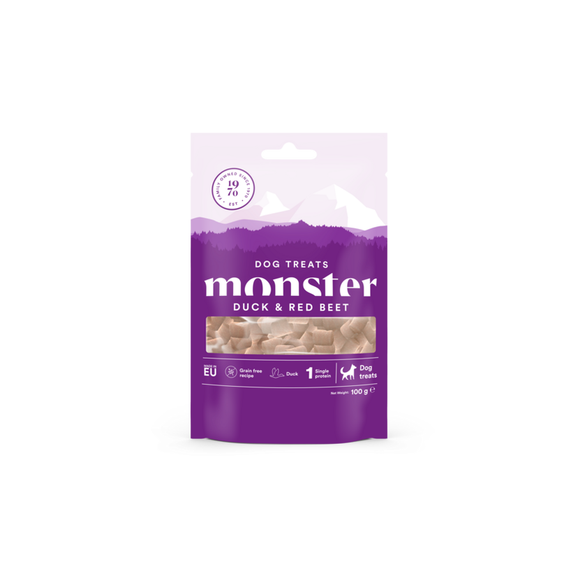 Monster Dog Treats Baked Duck/Red Beet 100gr