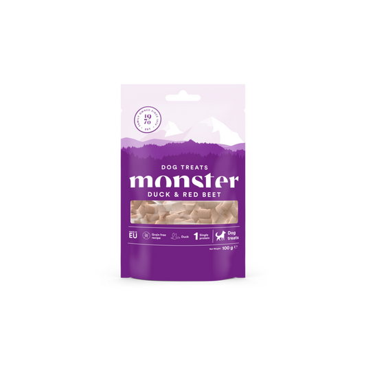 Monster Dog Treats Baked Duck/Red Beet 100gr