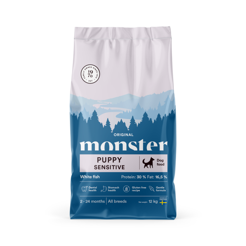Monster Original Puppy Sens. White Fish 12kg
