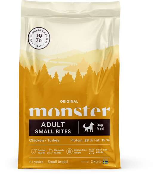 Monster Original Adult Small Bites Ch/Turk 2kg