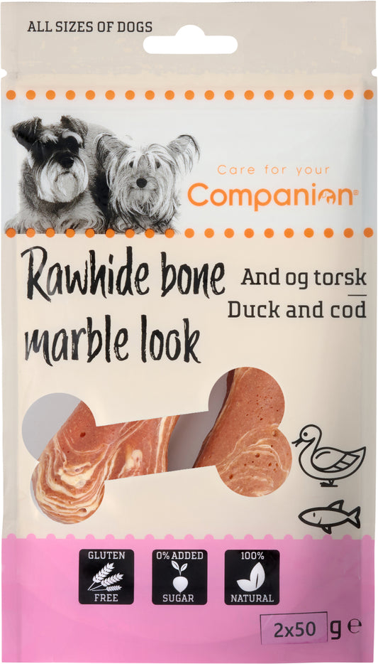 Companion Rawhide bone marble look. anka och torsk