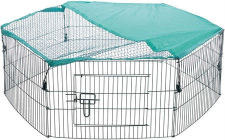 Utehage med skyddsnt, metall, 6 sekt.  116 x 38 cm