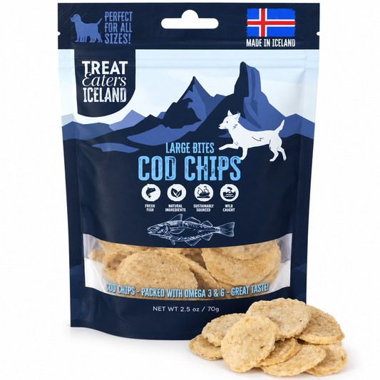 Hundgodis Iceland Cod Chips Large Bites 70gr
