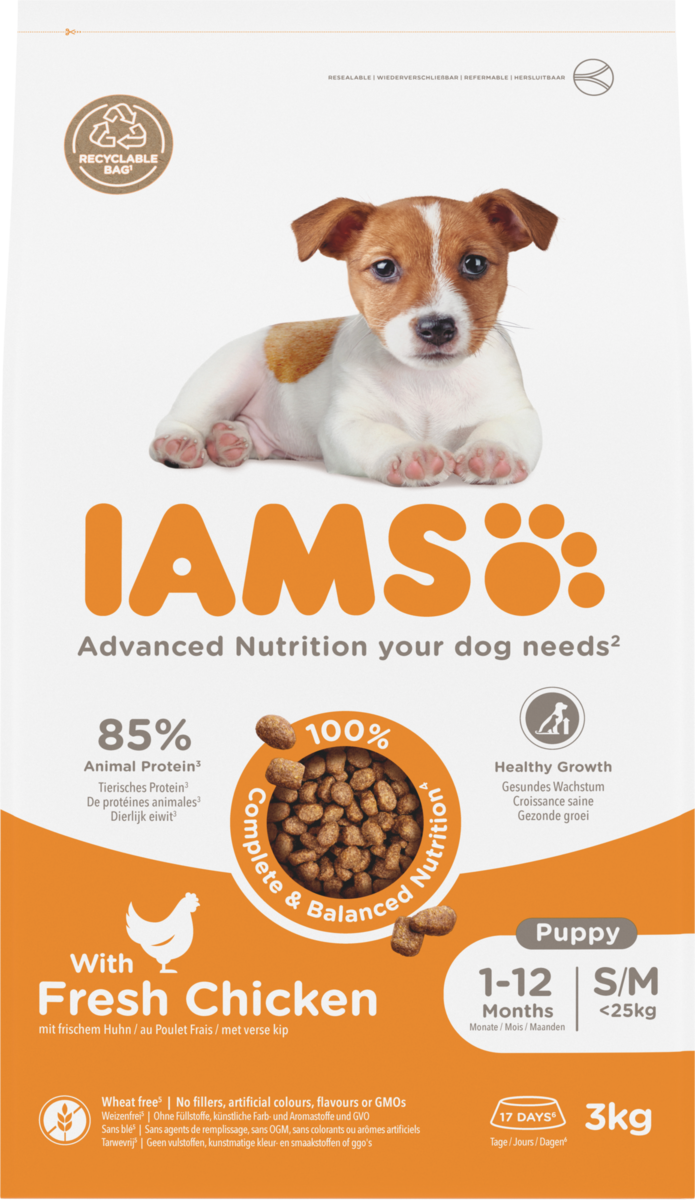Iams Dog Puppy S/M Chicken 3kg