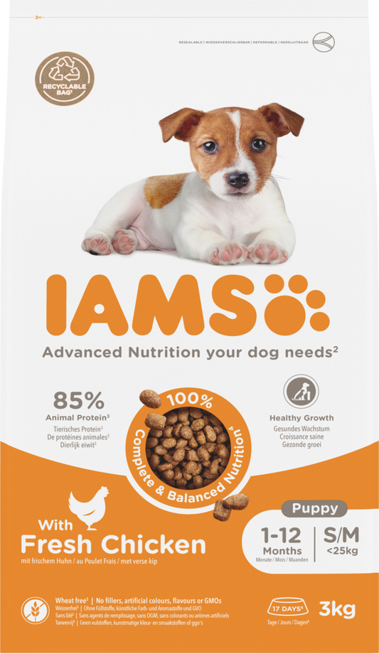 Iams Dog Puppy S/M Chicken 3kg