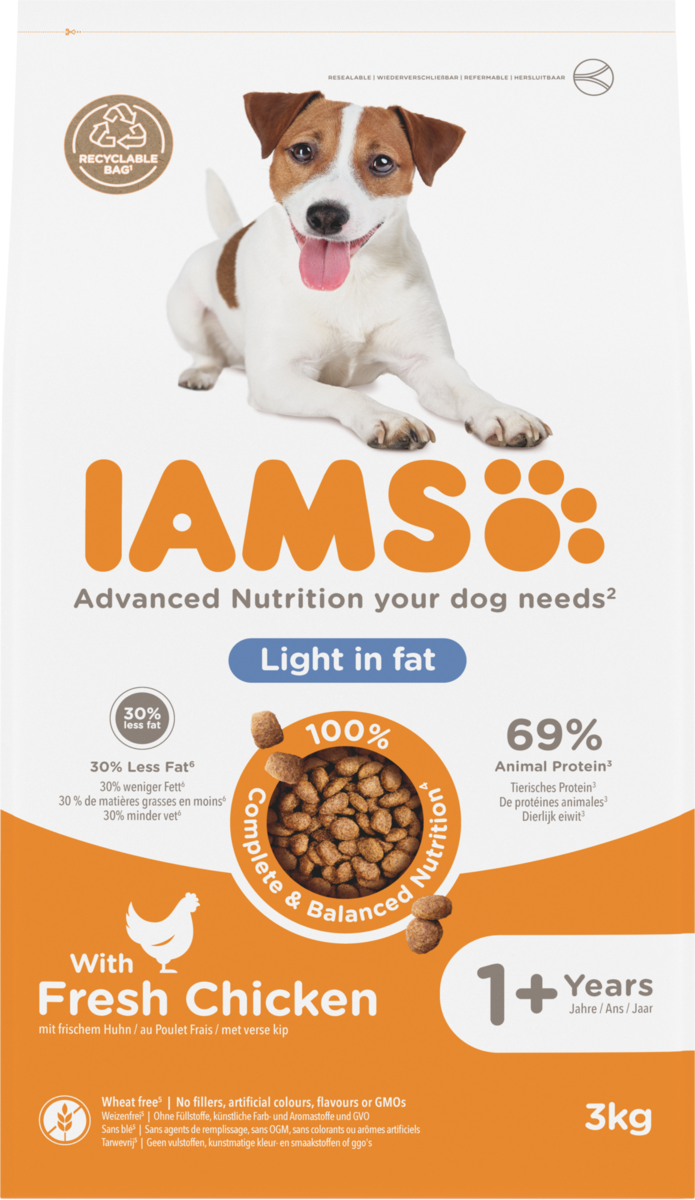 Iams Dog Ligt in Fat Chicken 3kg