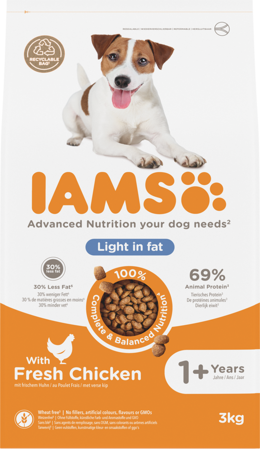 Iams Dog Ligt in Fat Chicken 3kg