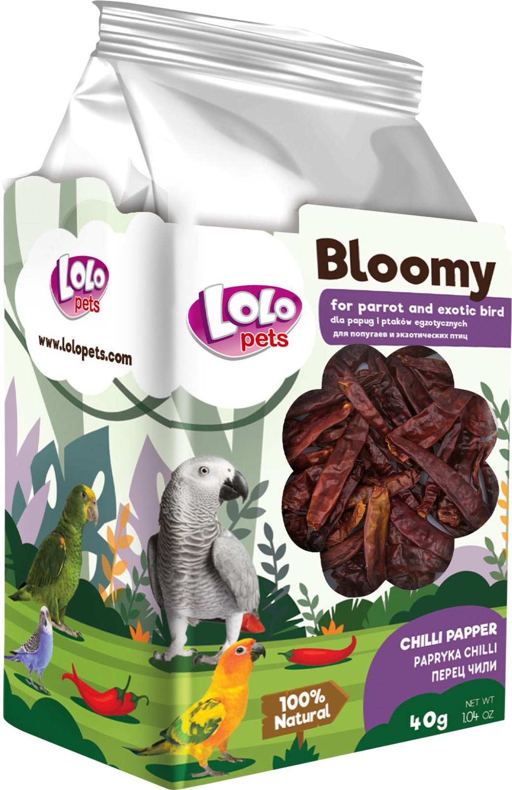 Bloomy Chili Pepper fr papegojor och exotiska fglar