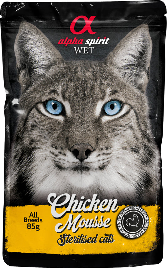 Alpha Spirit Cat Pouch Mousse fr steriliserade katter (kyckling)