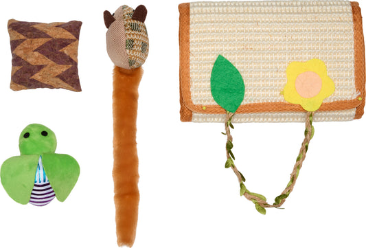 Companion Cat presentfrpackning fr katten (skrapmatta + 3 plyschdjur)