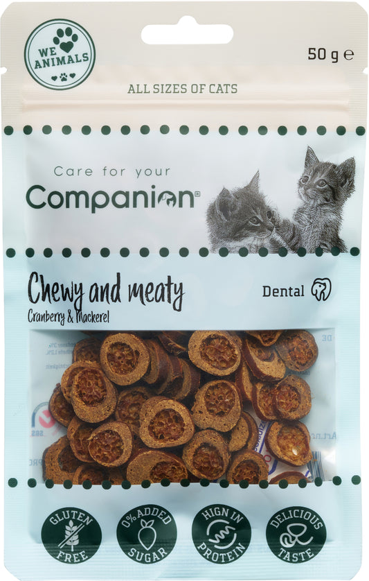 Companion Cat chewy & meaty snack  med makrill & tranbr