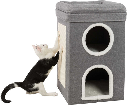 Klösmöbel Saul, Cat-Tower, 39 × h64 × 39 cm, grå