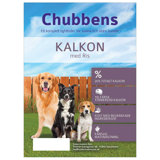 Chubbens Kalkon med Ris light senior