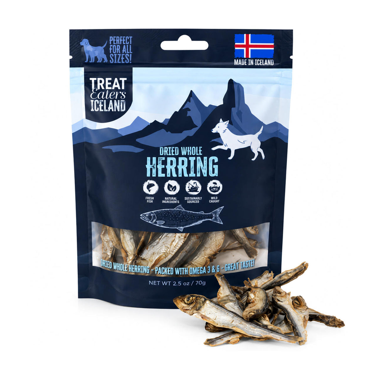 Hundgodis Iceland Dried Whole Herring 70gr