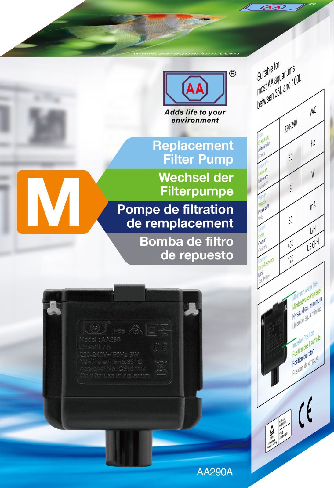 Filterpumpe til A755/A54ST (A290), 230V