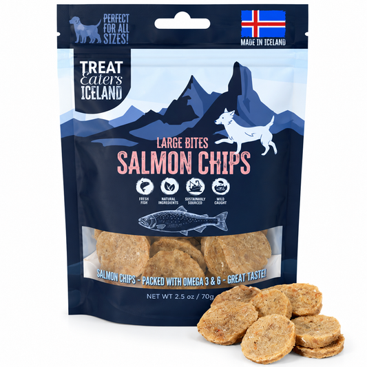 Hundgodis Iceland Salmon Chips Large Bites 70gr